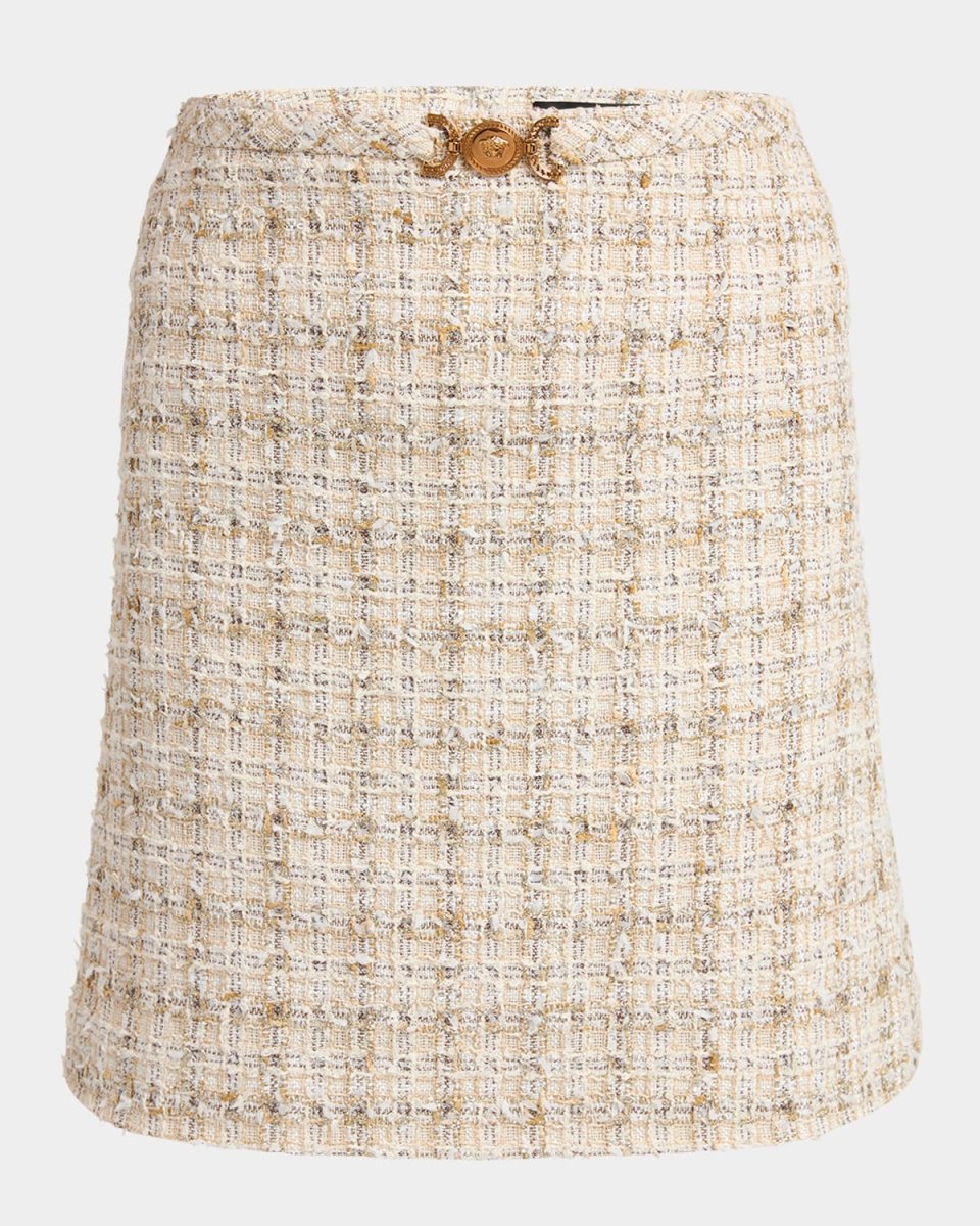 Fancy Metallic Eyelash Tweed Mini Skirt